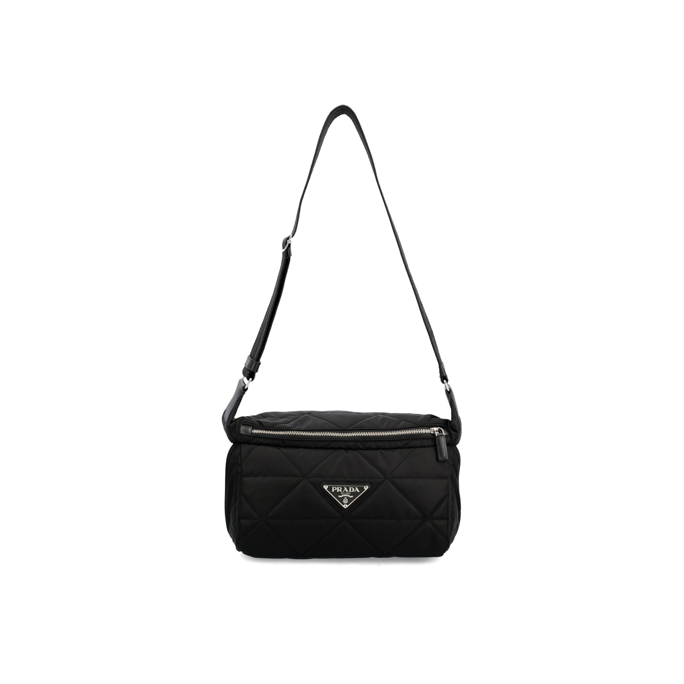 Pra*a triangle logo plaque puffer crossbody bag 2vh994 (27*15.5*14cm)